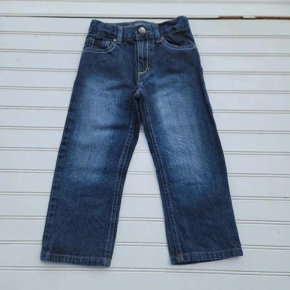 Lot Of 4 Kids Place Cherokee Denim Jeans Flare Girls Blue Adjustable Wide 4T - Picture 8 of 11
